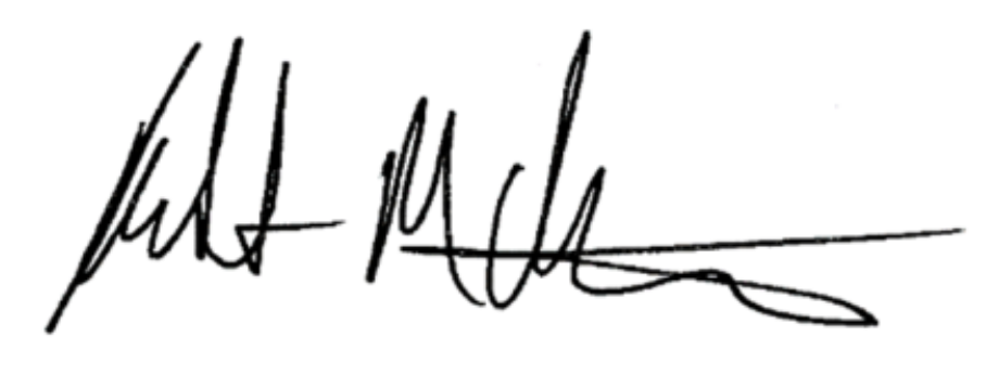 Robert Cheetham’s signature.